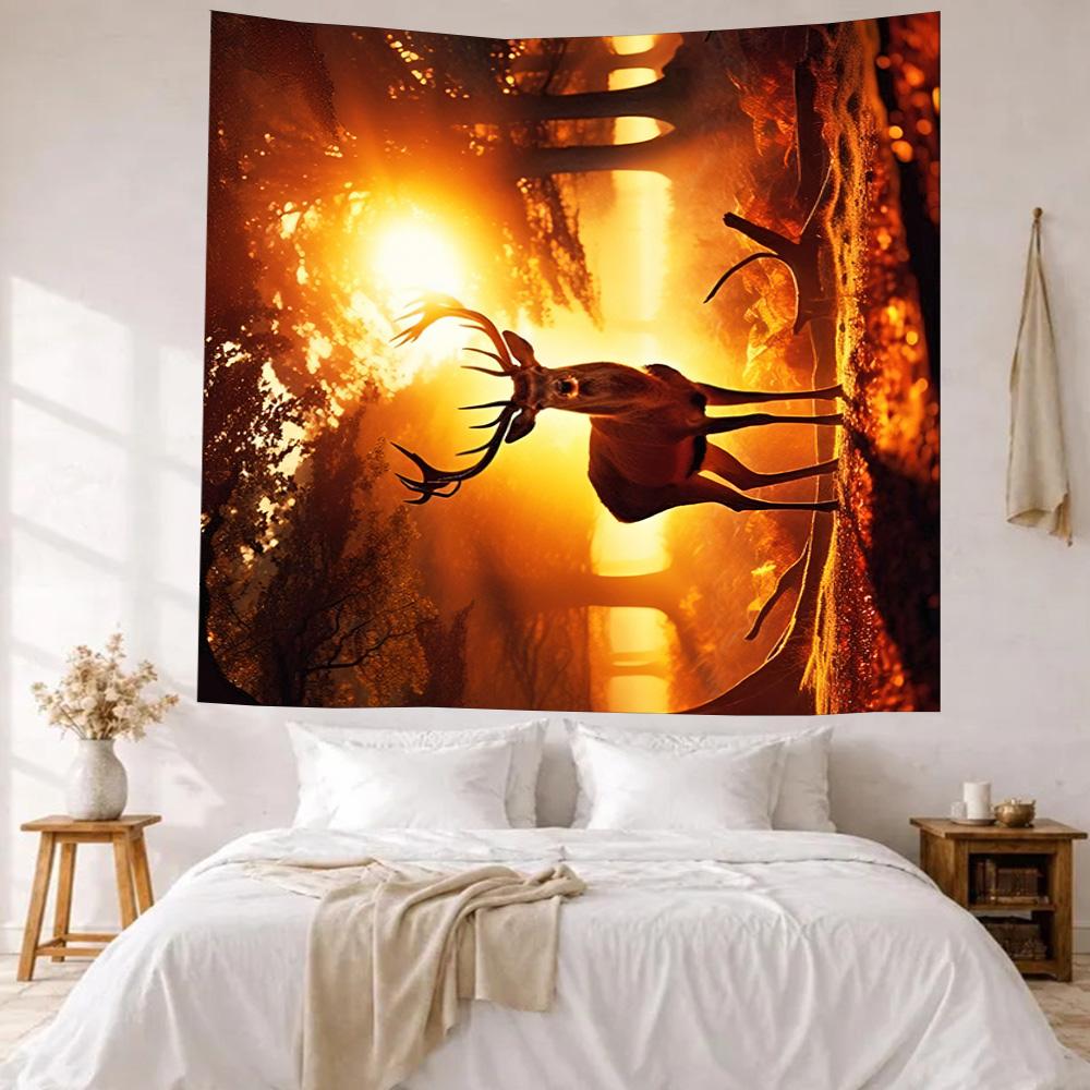 Deer Wall Decor Tapestry Art For Pet Memorial Birthdaywedding Party Backdrop Family Gift