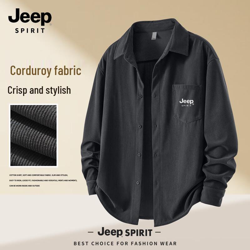 JEEP SPIRIT Men s Loose Fit Corduroy Shirt Jacket - 2025 Collection M