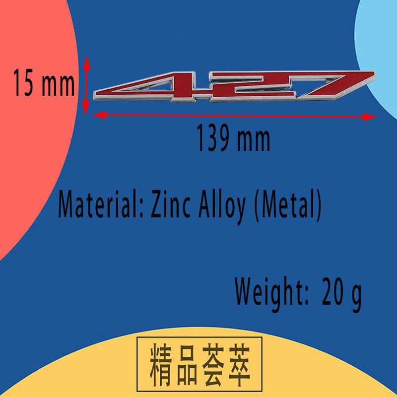 3D Premium 427 for car Hood Fender trunk Tail Rear Bonnet Nameplate Decal Emblem Badge Sticker