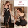 Women's Satin Lace Sheer Polka Dot Mesh Padded Princess Style Cami Sleep Dress