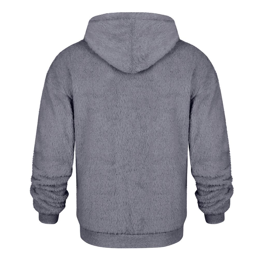 Men's Solid Color Plush Half-Zip Sweatshirt Hoodie Men's Sports Large Size Casual Sweatshirt