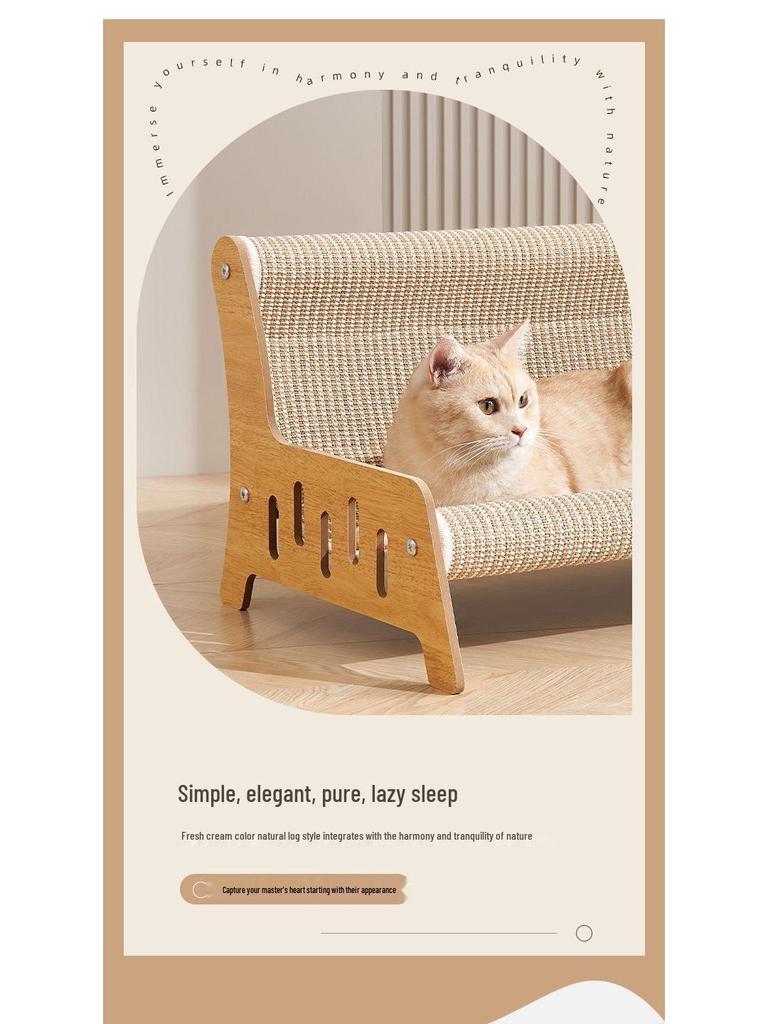 Super Durable Cat Scratch Sofa & Nest - Large, Wear-Resistant Sisal Board, No Shedding Pet Supplies.