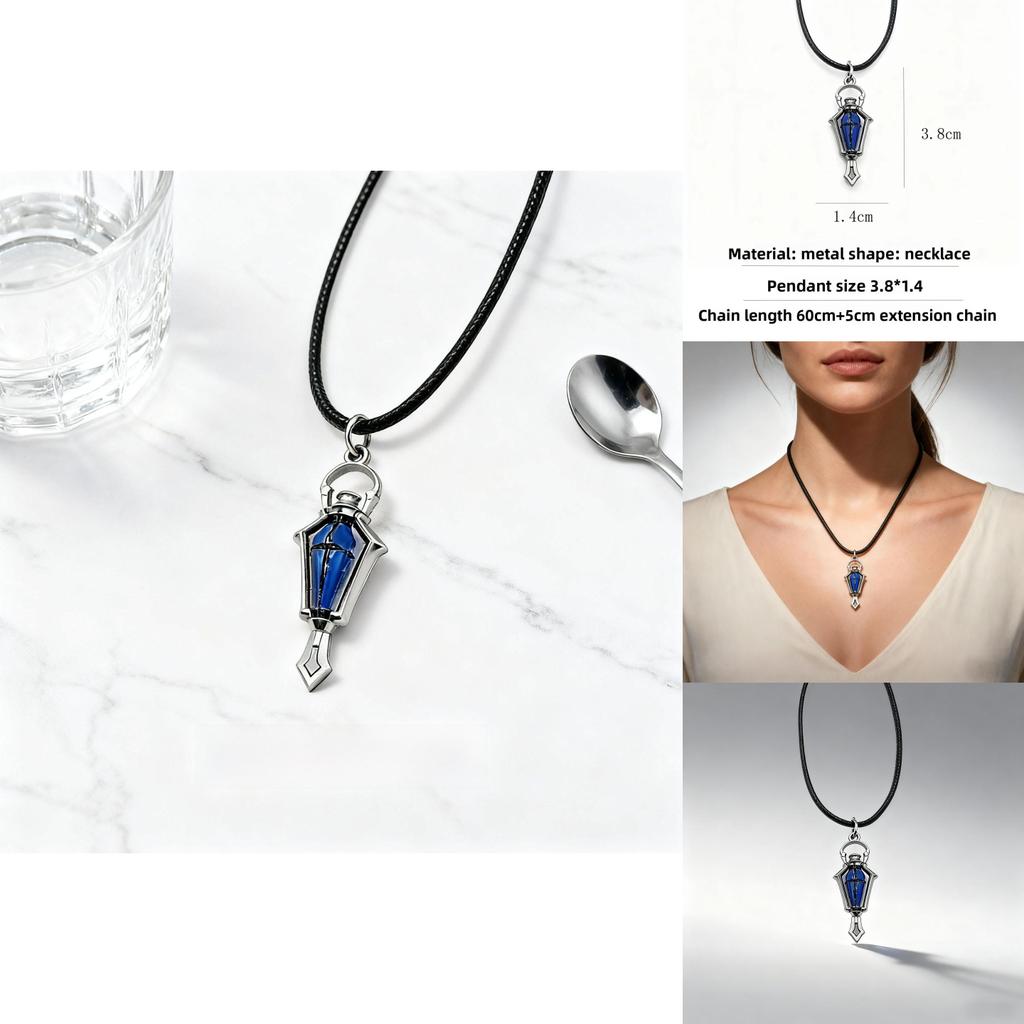 Lantern Cartoon Pendant Necklace For Men Women With Zinc Alloy Craftsmanship