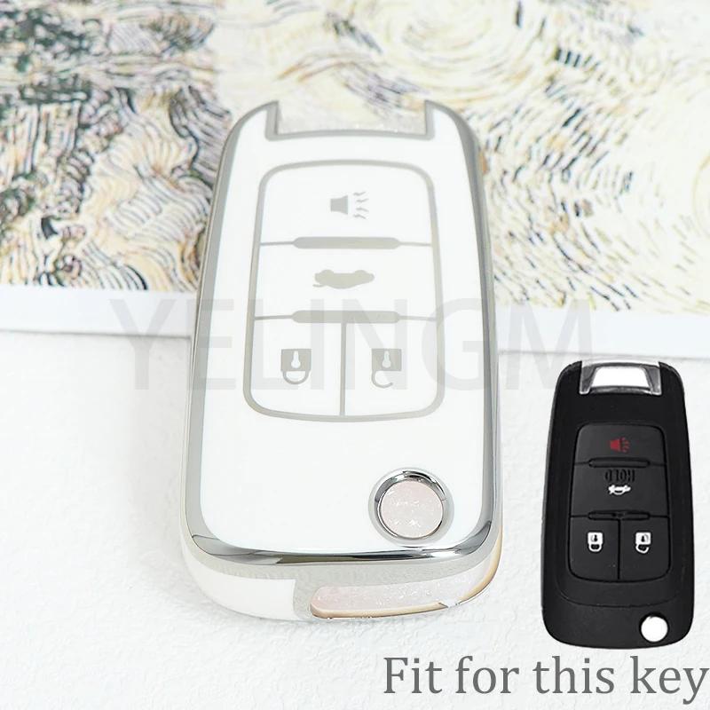 For Chevrolet Cruze Impala Camaro Garna Equinox Volt Yakista AVEO Impala GMC Terrain TPU Flip Car Key Fob Case Cover Keychain