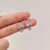 Beautiful flash diamond bow stud earrings female design sense sweet earrings temperament high sense earrings