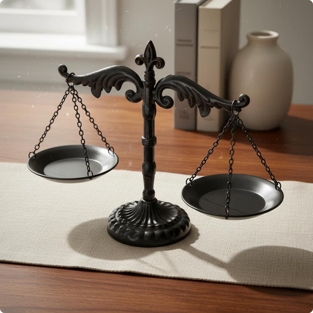 Decorative Balance Scale Antique Finish Vintage Balance Scale Tabletop Decor Freestanding Stable Base for Shelf