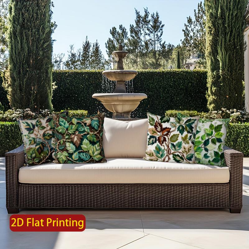 2D Enchanting Leafy Patterned Decorative Pillow Covers Pattern Cushion Cover Suitable For Sofa Bedroom Car Pillow Cover