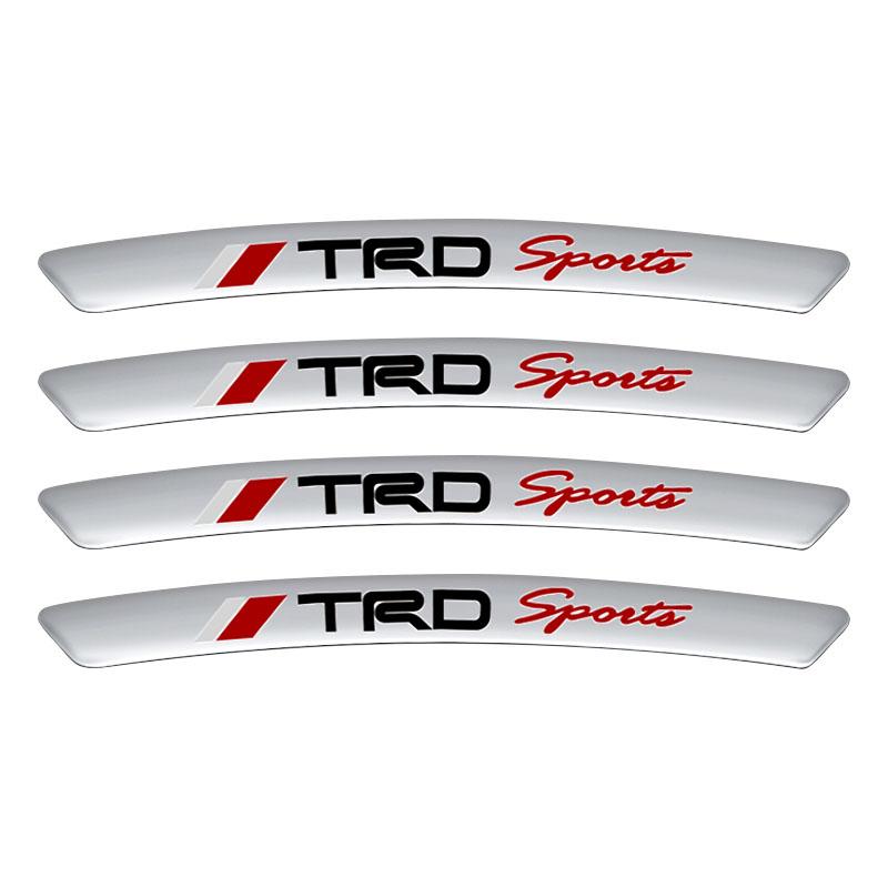 4Pcs Aluminum Car Wheel Hub Badge Sticker Tire Rim Decor Decal for Toyota Trd Corolla Camry RAV4 CHR Yaris Prius Prado Auris Avensis