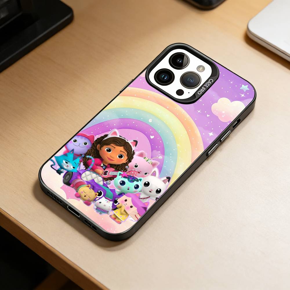 G-Gabby Cats Phone Case For iPhone 17,16,15,14,13,12,11 Plus,Pro Max,XS,Colorful Silver Phone Case Funda Cover