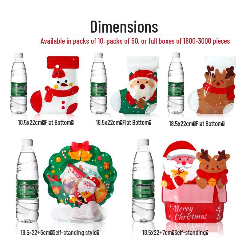 Festive Red Sock Candy Gift Bags: Christmas Self-Sealing Holiday Decoration