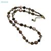 Tiger Eye Stone Choker Necklace – Boho Minimalist Beaded Collar Necklace for Women
