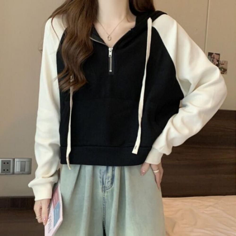 Navava Women Zip Up Crop Long Sleeve Hoodie T shirT nT1919