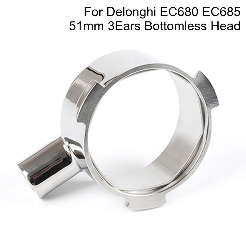 

51mm Double Spout Coffee Bottomless Portafilter Filter Basket For Delonghi EC680 EC685 Espresso Machine Handle Cafe Accessories No Basket