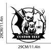 Custom Halloween Metal Sign Gothic Bat Wall Art for Family Home Decor