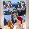 with LED Light Christmas Wreath Simulation Christmas Front Door Pendant  Store Ornaments