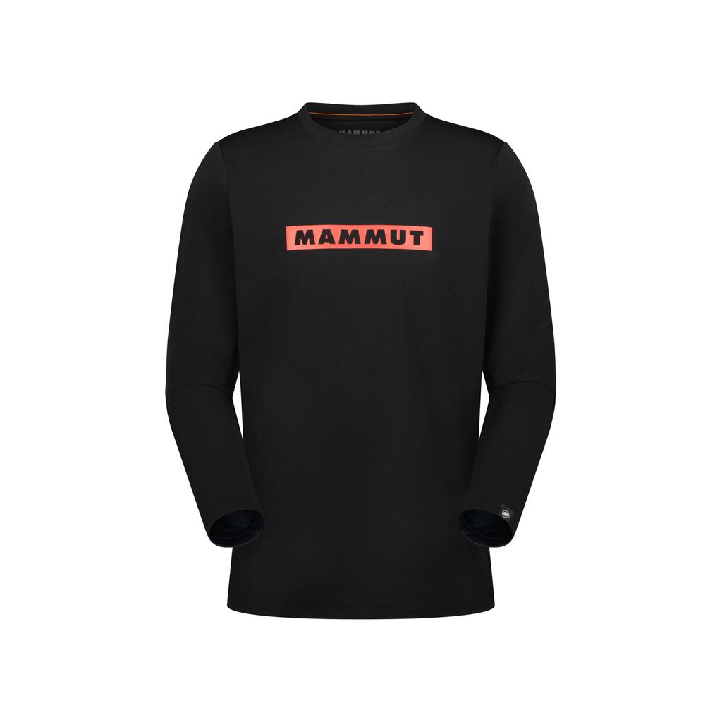 Mammut QD Logo Print Long Sleeve T-shirts, Asian Fit, Men's, AF, 1016-01030, XL, Black/Red, PRT2