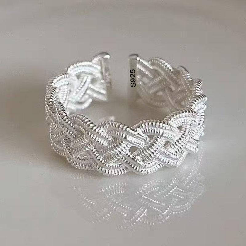 

925 Sterling Silver Rings for Women Couple Minimalist Handmade Simple Interware Ring Fine Jewelry Gift Prevent Allergy resizable