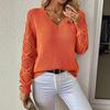 Spring/Autumn Women's Long Sleeve Hollow Knitted Pullover Sweater