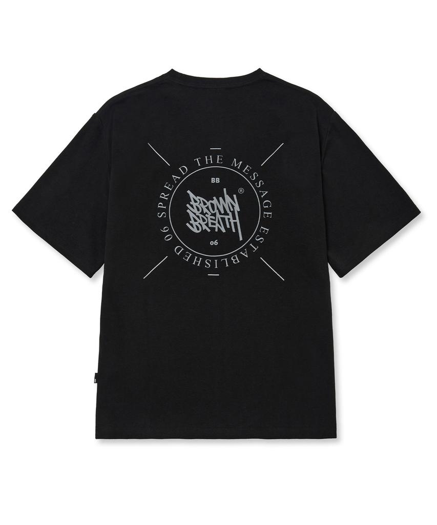 BROWNBREATH Stamp Mesh Tag Tee - Black