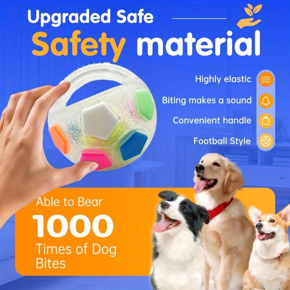 Funny Pet Rubber Football Toy Bite-resistant Dog Squeak Toy Pet Training Toy  Puppy