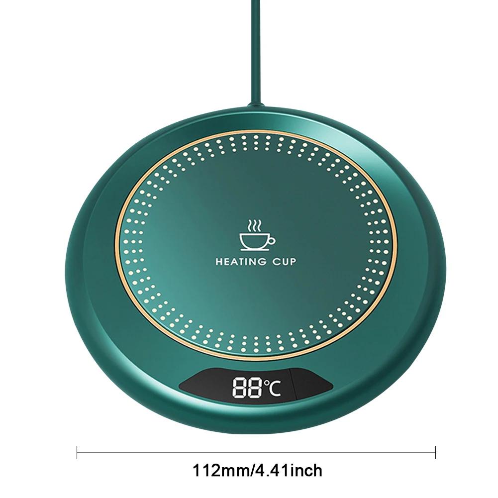 

USB Coffee Mug Warmer Auto Shut Off Smart Cup Warmer with 3 Temperature Settings Coffee Warmer Plate for Coffee Tea Milk зелёный