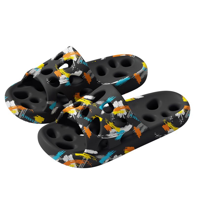 

Leaky Women Bathroom Slippers EVA Casual Slides Comfortable Non-slip Men Slippers 44-45 чорний