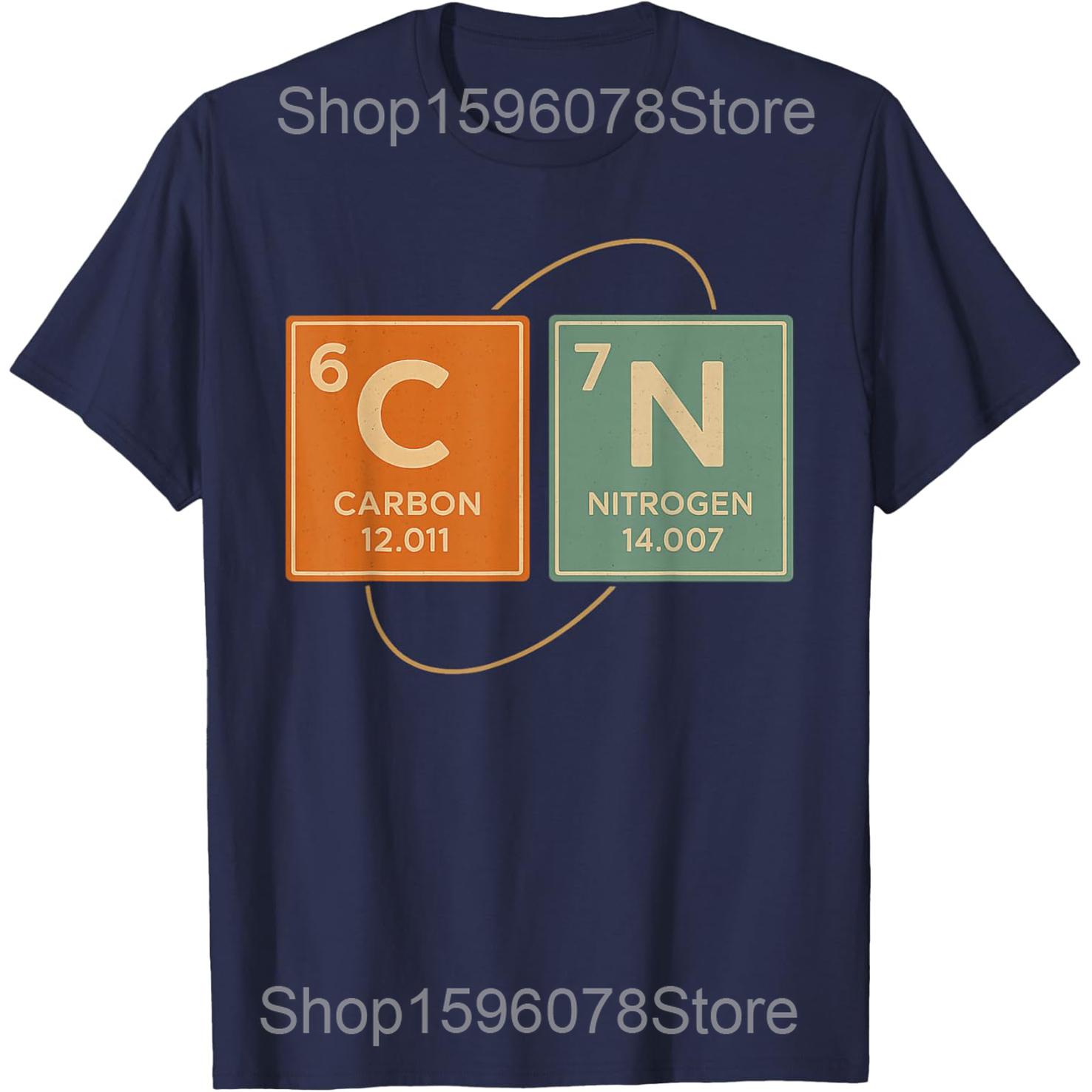

Retro Funny 6 7 Carbon Nitrogen Periodic T Shirts Unisex Pure Cotton Humor Streetwear Tee Shirt Short Sleeve Unisex Loose Clothing S