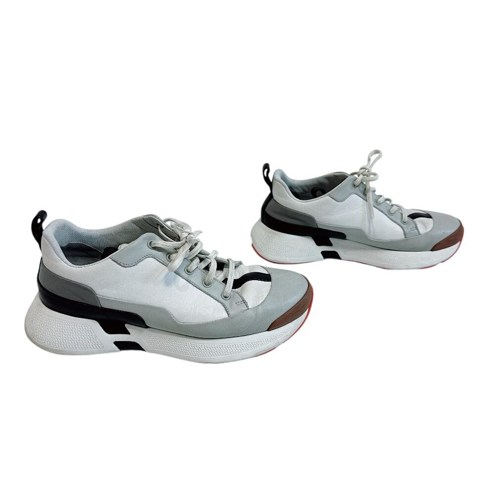 HERMES leather Hugo sneakers white leather Used