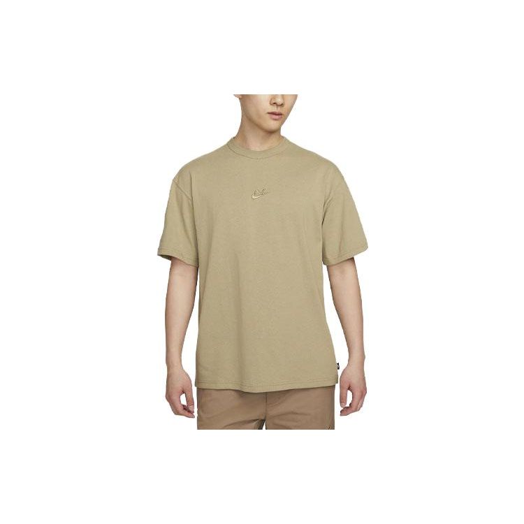 Nike Sportswear Premium Essentials Embroidered Logo Loose Short Sleeve T-Shirt Men Tops Khaki DO7393-276