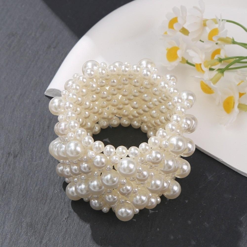 Baroque Pearls Bracelet Elastic Wide Bangle Minority Women Bracelet  Gift