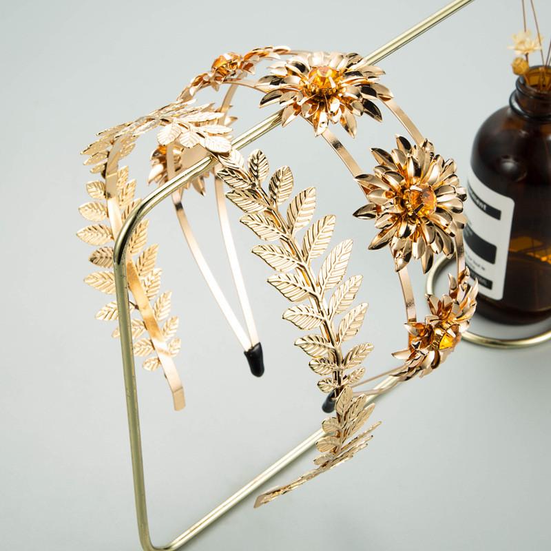 Hair Accessories Fashion Headband Rhinestone-Encrusted Double Layer Flower