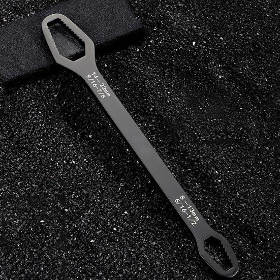 Universal Double Ended Wrench Automotive Bicycle Maintenance Plumbing Wrench 8-22mm Self-Tightening Adjustable Spanner