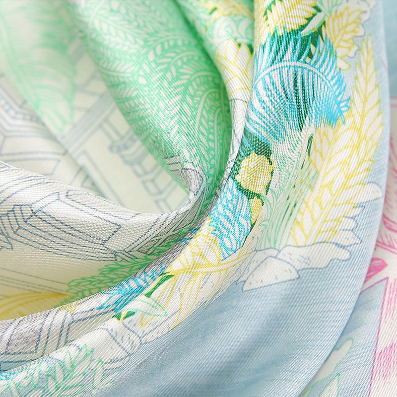 100% mulberry silk scarf  oil painting 90 spring French retro square scarf women