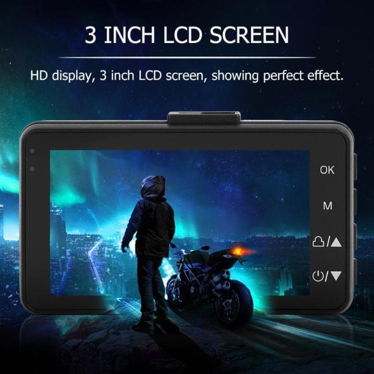 MT-80 3.0 inch 140 Degrees Wide Angle HD Video Motorcycle Dual Camera DVR, Support TF Card (32GB Max)