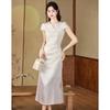 Elegant New Chinese Style A-line Midi Dress