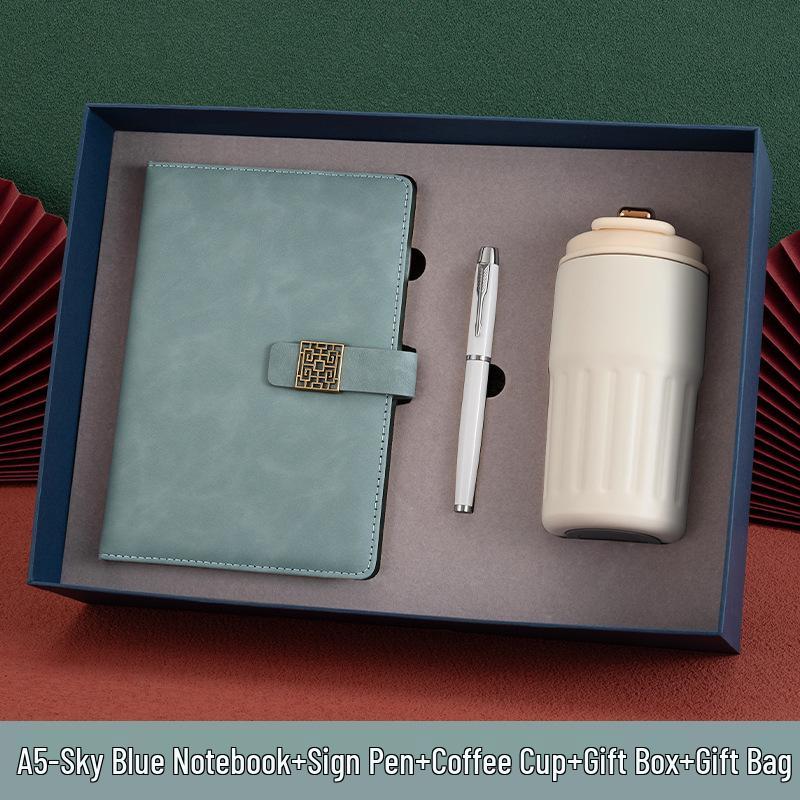 

Office Gift Set: A5 Notebook with Coffee Cup Souvenir – Customizable Logo