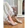 Fashion Bride Wedding Shoes French Main Wedding Dress Two Wear Not Tired Feet 2025 New Versatile High Heels for Women