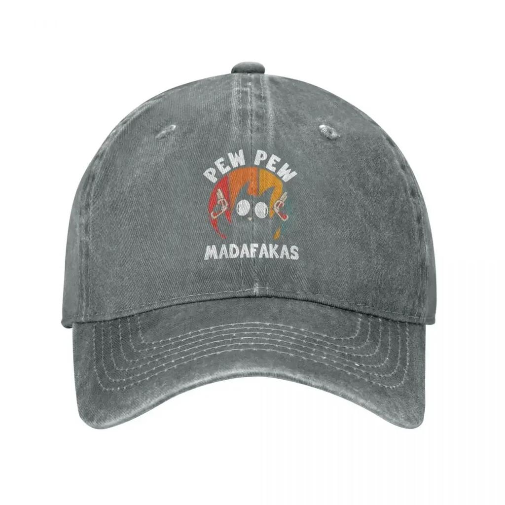 Unisex Cute Cat Pew Pew Madafakas Caps Outfits Baseball Cap Classic Headwear Funny Cats Dad Hat Adjustable