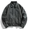 Men's lapel leather jacket men's spring and autumn new zipper vintage cargo cycling motorcycle jacket