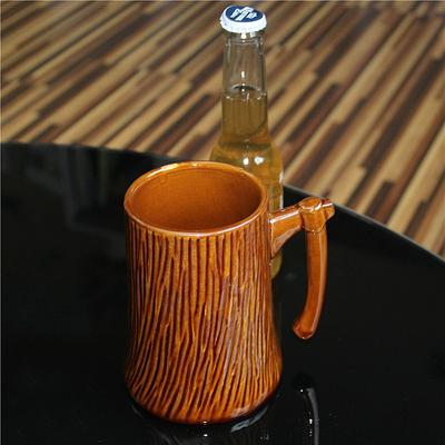 600ML Μεγάλης χωρητικότητας Δημιουργικές Κεραμικές κούπες σε σχήμα κούτσουρου δέντρου Κύπελλο μπύρας Κούπα γάλα και καφέ Γραφείο Απογευματινό τσάι για το σπίτι Ποτό