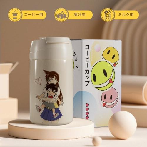 Cute Stainless Steel 2-Way Water Bottle, Direct Drinking, Coffee Cup, Large Capacity, Cold/Hot Insulation, Vacuum Insulated, Leak-Proof, Stylish and C