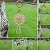 Car Pendant Natural Stone Tree Design Durable Metal Wire Key Chain Car Accessory Bags Backpack Decoration