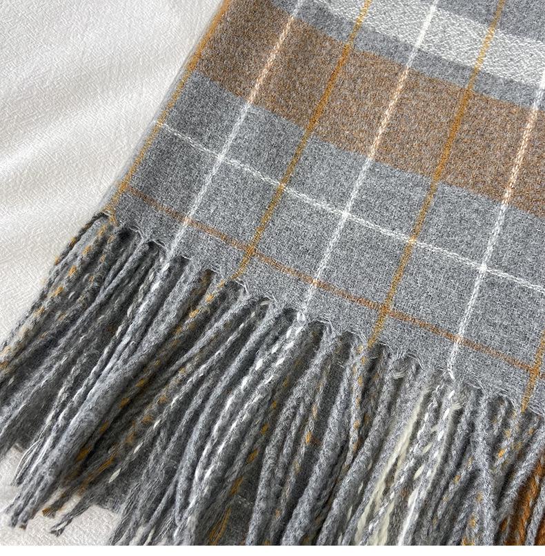 Klassischer Damen-Schal mit Karomuster - Imitation Kaschmir, Doppelt verwendbarer Nackenwärmer, Herbst/Winter 2023 Schal