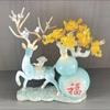 Deer Figurine Storage Ornament, Lucky Wealth Deer Decor for Desk & TV Cabinet