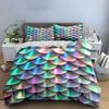 Holographic Mermaid Scales Bedding Duvet Cover Set  (1*Duvet Cover 2*Pillowcases, Without Duvet Insert)