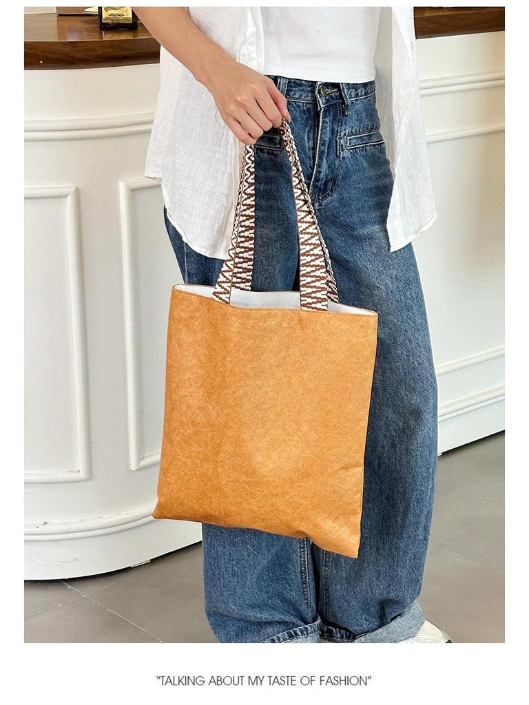 Wasserdichte Kraftpapier-Tragetasche von DuPont - Kreatives Geschenk & Retro-Umhängetasche mit Logo-Aufdruck