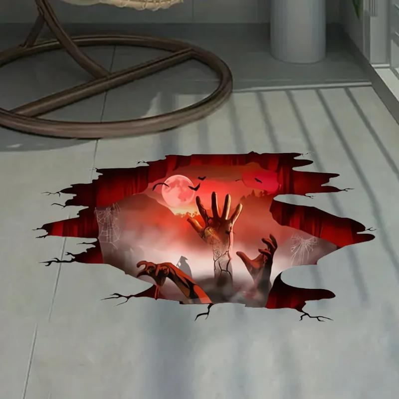 

Creative Halloween 3D Ghost Hand Sticker Terrifying Removable Wall Decor for Mall Cross-border Home Festive Atmosphere