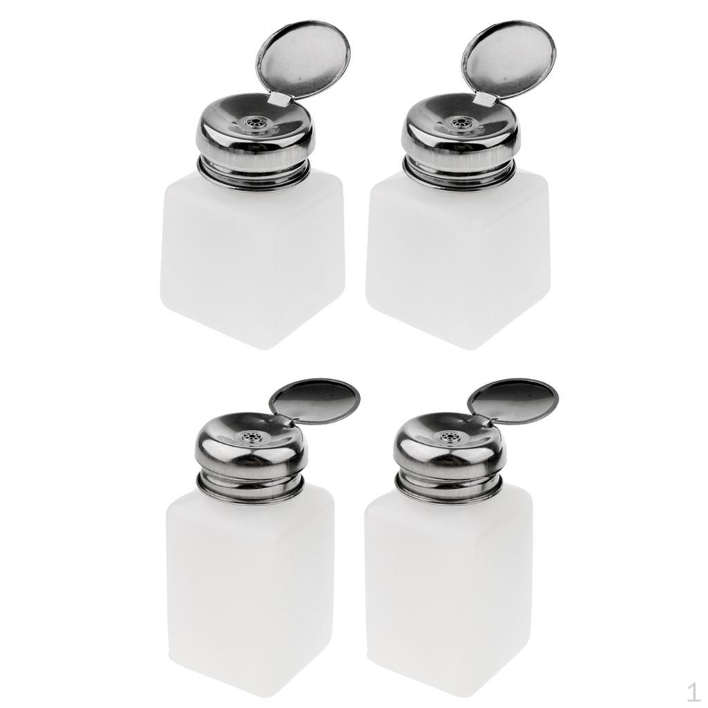 

4 Pcs Nail Remover Set Liquid Press Pump Dispenser Bottle Lockable - 100ml/200ml