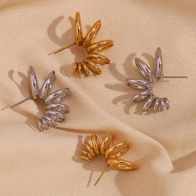 C-type Earrings Niche Design Without Fading Irregular Earrings for Women