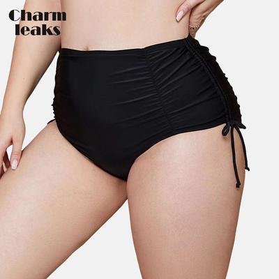 Damen Badehose in Übergröße, Unterseite, verstellbar, mit Kordelzug, kurze Badebekleidung, solide Badehose